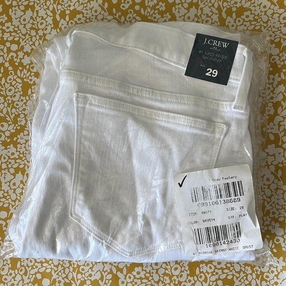 J. Crew Factory 8" rise white skinny jeans signature stretch AW377 - Picture 8 of 8